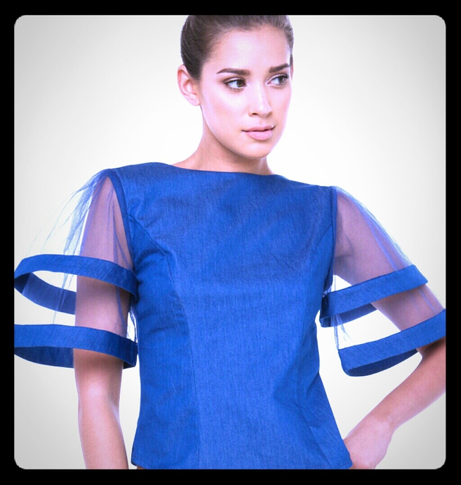 Gracia Blue Denim Blouse